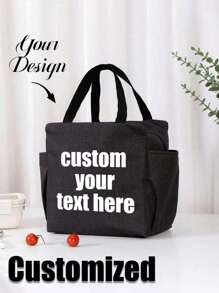 Custom Lunch Bag, Personalized Design, Stylish Insulated Lunch Bag, Large Capacity Camping Picnic Insulated Food Cooler Bag, Lightweight, Waterproof, Business, Suitable For Students, Beginners And White-Collar Workers. Suitable For Office, College, Work, Business, Commuting, Outdoor, Travel And Outing. Back To School Graduation Gift, Lunch Box Bag For Women Teachers, School Storage Bag, Teacher Storage Bag, Classroom Bag, Classroom Storage Bag