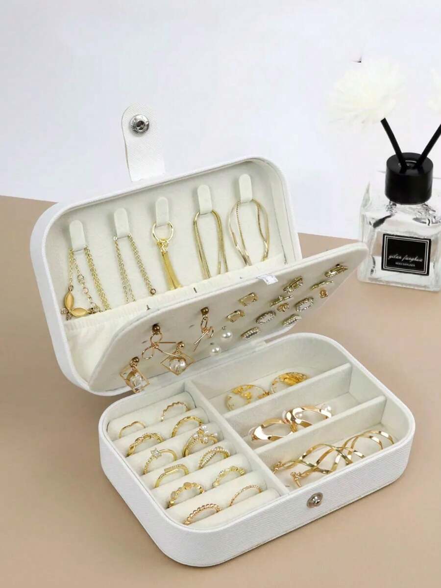 1 hộp đựng trang sức bằng da PU di động, hộp đựng trang sức chống oxy hóa, hộp trưng bày trang sức nhiều tầng, hộp quà tặng, nắp gập, dung tích lớn, hộp đựng trang sức du lịch nhỏ gọn, thanh lịch, hộp đựng trang sức chống bụi, quà Giáng sinh, túi đựng đồ, vật dụng cần thiết khi đi du lịch, quà tặng du lịch cho nữ, túi đựng đồ, ví cầm tay/túi xách, hộp đựng mỹ phẩm, hộp đựng đồ trang điểm, túi đựng đồ, hộp đựng cọ trang điểm, túi đựng đồ mini, túi đựng đồ dung tích lớn. - trắng - Xem 1