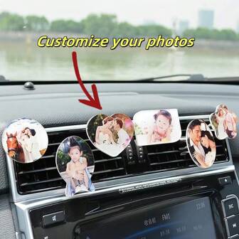 DIY Acrylic Photo Customization, Creative Car Air Vent Decoration Ornament With Scented Sponge. Customize Car Photo Decoration Ornament. The Best Gift For Couples, Girlfriends, Lovers. Valentine's Day/Thanksgiving/All Kinds Of Festival Gifts