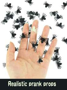 Spider Webs, 500/100/50pcs Realistic Fake Spider/Ghost Halloween Spider Webs, Stretchy White Halloween Decor Toy, Plastic Mini Spider Prank, Glow In The Dark Black Scary Horror Prank Spider, Perfect For Halloween Party, Haunted House Bar Decor, Suitable For Halloween Party, Haunted House, April Fool's Day Party, Room And Home Decoration