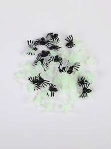 Spider Webs, 500/100/50pcs Realistic Fake Spider/Ghost Halloween Spider Webs, Stretchy White Halloween Decor Toy, Plastic Mini Spider Prank, Glow In The Dark Black Scary Horror Prank Spider, Perfect For Halloween Party, Haunted House Bar Decor, Suitable For Halloween Party, Haunted House, April Fool's Day Party, Room And Home Decoration