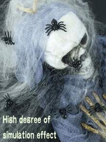 Spider Webs, 500/100/50pcs Realistic Fake Spider/Ghost Halloween Spider Webs, Stretchy White Halloween Decor Toy, Plastic Mini Spider Prank, Glow In The Dark Black Scary Horror Prank Spider, Perfect For Halloween Party, Haunted House Bar Decor, Suitable For Halloween Party, Haunted House, April Fool's Day Party, Room And Home Decoration