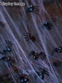 Spider Webs, 500/100/50pcs Realistic Fake Spider/Ghost Halloween Spider Webs, Stretchy White Halloween Decor Toy, Plastic Mini Spider Prank, Glow In The Dark Black Scary Horror Prank Spider, Perfect For Halloween Party, Haunted House Bar Decor, Suitable For Halloween Party, Haunted House, April Fool's Day Party, Room And Home Decoration