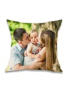 Custom Two Photos Pillow | Personalized Double Sided Photo Pillow Cushion Cover | Decorative Throw Pillows | Photo Gift| - Multicolor - View 3