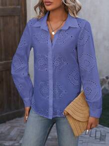 Women Blouses - 紫羅蘭色 - 查看 2