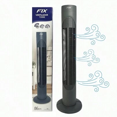 Circulador De Ar Ventilador Torre Giratório Silencioso Slim Preto 127v Compacto