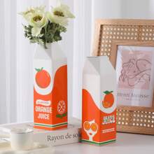 1 件复古风格 Rise And Shine 装饰陶瓷花瓶，独特的家居/厨房/办公室装饰，橙汁 - 多色 - 查看 4