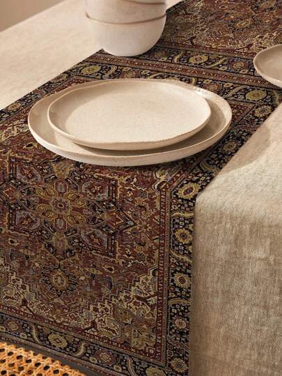 1 pièce Chemin de table au motif bohème, décoration de maison, fournitures de fête d'intérieur et d'extérieur, décoration de pièce. Convient pour la décoration de cuisine à domicile et la décoration de fête