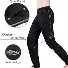 ROCKBROS NENK Men's Long Cycling Pants, Warm Winter Cycling Pants, Windproof Sports Pants, Running Pants, M-4XL, Black - Black - View 3