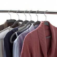 50STK, KLEIDERBÜGEL, SAMT, 44*23CM, GRAU.