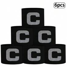 6 piezas Banda de capitán de equos deportivos, brazalete elástico ajustable unisex para capitán de fútbol/fútbol, para entrenamiento de equipo y jugador de fútbol al aire libre