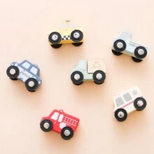 Multi-Color Push/Pull Wooden Toy Car Model Set, Early Childhood Vehicle Recognition & Cognitive Development, Hand-Brain Coordination Training, Baby Focus Ability Practice - Multicolor - View 9