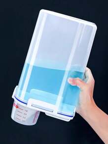 1 件装带量杯的米桶，大容量谷物容器，防潮防虫密封储存容器，用于大米、谷物、面粉、宠物食品、家用密封分配器、食品储存罐、居家用品 - 白色 - 查看 5