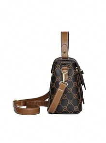 Fashion Pattern Handbag, Large Capacity Middle-Aged Ladies Tote Bag, Double Arrow Design