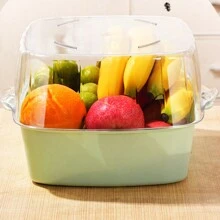 Canasta de lavado transparente de 2 capas para frutas y verduras, escurridor de platos para la cocina, tazón de lavado de PET con colador - Multicolor - Ver 2