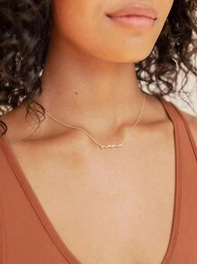 1 件优雅“MAMA”字母吊坠项链，18K 镀金不锈钢防水女士锁骨链，迷人珠宝，适合婚礼、度假、母亲节礼物 - 不銹鋼 - 查看 5