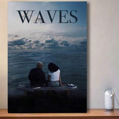 1 peça pôster de filme sem moldura Waves Canvas Wall Art, perfeito para decoração de sala de estar e quarto