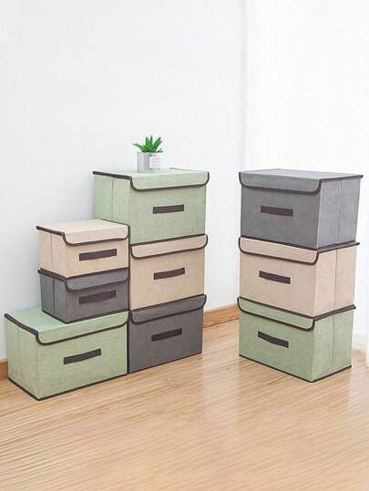 2 件/套带盖折叠收纳盒，多用途收纳容器，用于存放衣服、珠宝、零食、玩具，适用于家庭、衣柜、卧室、鞋架、办公室、书房、节日服装和装饰品收纳，适合返校