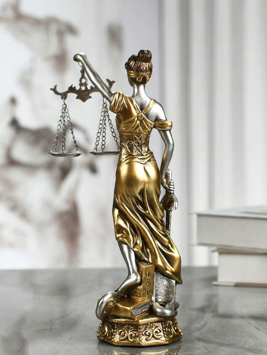 1 bức tượng Nữ thần công lý bằng nhựa, Phụ kiện trang trí, Thích hợp cho máy tính để bàn, giá sách trong nhà, văn phòng hoặc phòng học, Quà tặng ngày lễ