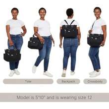 Women's 3-In-1 Convertible Backpack Multiway Travel Bag - SterlingShimmer-Talla única - Ver 5