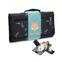 Foldable Diaper Changing Bag, Portable Waterproof Diaper Changing Pad With Built-In Pillow, Baby Shower Gift, Outdoor Travel Mommy Bag - Black - View 1