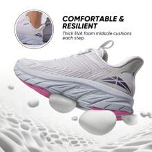 Women's Slip On Walking Shoes Running Comfortable Tennis Breathable Non Slip Athletic Gym Workout Cross Training Sneakers - 淺灰色 - 查看 10