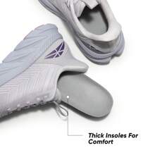 Women's Slip On Walking Shoes Running Comfortable Tennis Breathable Non Slip Athletic Gym Workout Cross Training Sneakers - 淺灰色 - 查看 6