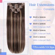 夹式接发真人发，雷米人发接发夹，女士，天然人发，24 英寸 100 克 8 件 - S2/6 - 查看 7