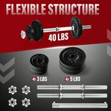 Yes4All Old School Adjustable Dumbbell Set With Weight Plates, Star Lock Collars/Connector, 40lbs To 200lbs Adjustable Weight Plates Set - Màu Đỏ Sâu - Xem 8