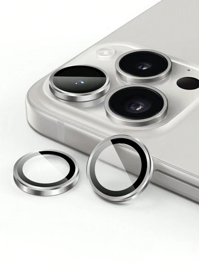 Yezodawee 3片装超高清独立镜头保护膜，兼容 16 Pro Max，防刮花，超薄钢化玻璃镜头盖，9H钢化玻璃金属摄像头屏幕保护膜，防震摄像头盖环，也兼容 17 Pro Max、17 Pro、17 Air、17、15 Pro Max、14 Plus、13、12、11、15 Pro、15 Plus、14 Pro - 完美贴合，防刮花，兼容手机壳 - 银色