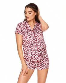 Bebe Pajama Set For Women, Stretch Rayon Knit Short Sleeve PJs For Women Set, Ladies Pajamas Sets - Merah Muda Muda 24 - View 2