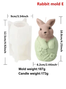 Molde de silicona con diseño de conejito de Pascua y huevo para hacer velas perfumadas, moldeado de resina y manualidades de cemento - Molde asimétrico de conejo y huevo para hacer joyas DIY, arte y regalos festivos