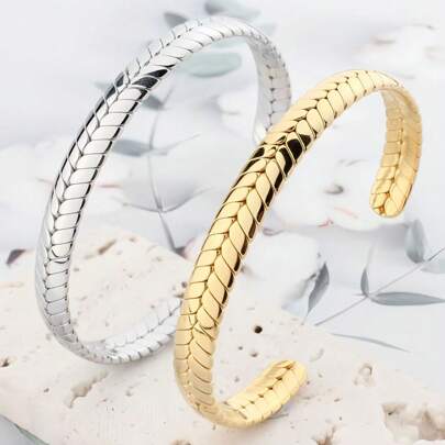 European And American Ins Style Wheat Ear Open Bracelet Sterling Silver Bracelet Simple Women's Bracelet