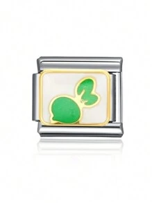 1 pieza Componente para hacer joyas de acero inoxidable, un brazalete modular para pareja con cuentas en forma de fruta y verdura, apto como regalo del Día de San Valentín 2025, para fiestas o accesorios diarios - Multicolor - Ver 5