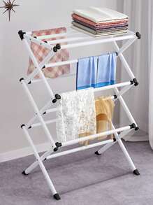 3 Tier Clothes Airer Dryer Metal Laundry Horse Drying Rack Indoor Outdoor Patio - 白色 - 查看 11