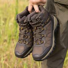 Men's Waterproof Hiking Boots Outdoor Mid Trekking Lightweight Mountaineering Shoes For Hiking, Hunting, Camping, Climbing, Cycling, Backpacking - Brown - View 3