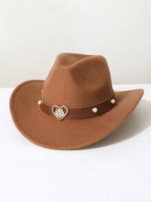 1 peça chapéu de cowboy de lã sintética feminino, tema de cowboy ocidental, adequado para festivais de música, eventos de cowboy ocidental, festas vintage, festas à fantasia, celebrações, apresentações de palco e uso diário - cartola - Ver 13