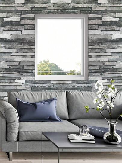 1roll Marble Print Self Adhesive Wand Paper, Vintage Thicken Imitation Cement Sticker Home Renovation Stickers Peel Panels, Wallpapers, ation Items Refresh Your Home, Festival Birthday Graduation view 5