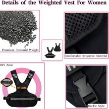 Women Adjustable Workout Weighted Vest  With Reflective Strip And Large Pocket For Training Running Jogging