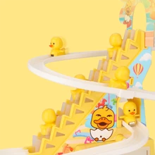1 Set Duck Pursuit Track Game Playset (With 3 Yellow Ducks), Climbing Stairs Toy Rollercoaster Toy With Lights And Music, Toy Gift Set For Birthday, Parent-Child Interactive Toy