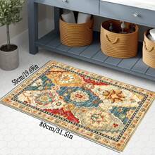 Washed Fabric Foldable Faux Wool Area Rug, Retro Nordic Style Large Living Room Carpet