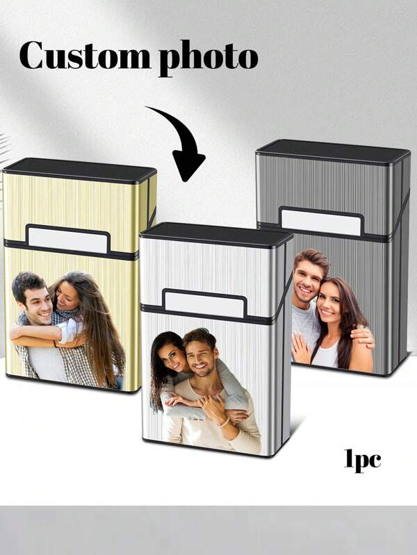 1pc Custom Engraving Cigarette Case, Personalized Cigarette Case, Customized Men's Gift, Gift For Husband, Gift For Boyfriend, Gift For Dad, Gift For Men, Father's Day Gift, Gift For Grandpa, Birthday Gift For Him Personalized Custom Name,SummerHoliday