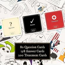 لعبة كارت عائلية للحفلات للبالغين من 17 سنة فما فوق للعب الجماعي ومرح مجتمعي، 3-8 لاعبين، لعبة كارت تعاونية مضحكة تحت عنوان "العيادة المزعجة للقطط"