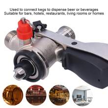 Acoplador Dispensador de Cerveza Tipo S Conector para Barril de Bebida con Válvula de Escape Rosca Macho G5/8 - Multicolor - Ver 8