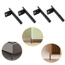 Futchoy Futchoy 4x Base de Muebles Negro 18cm Base de Gabinete Base de Gabinete Pies de Metal Pies de Muebles Base de Pedestal de Acero