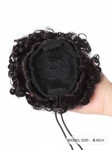 4 Inch African Voluminous Drawstring Ponytail Curly Hair Extensions, Synthetic Short Piece For Girls & Kids, Single Pack - Multicolor - View 4