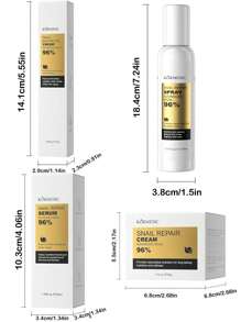 肌肤保湿套装-高级蜗牛96%粘蛋白能量精华+蜗牛粘蛋白96%面部保湿霜+蜗牛粘蛋白多肽眼霜+面霜，日常保湿紧致韩国护肤套装，补水保湿滋润保湿，秋冬护肤的最佳选择！ - 白金 - 查看 12