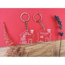 Valentine's Day Exquisite Gifts -1PC Our First Home Personalized Engraved Key Chain Congratulations New Owners Gift For Her For Him New Home Warming His & Hers Keyring Homeowner
