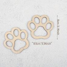 10/20/30pcs Wooden Pet Paw Shaped Blank Wooden Crafts, Suitable For DIY Handmade, Painting, Room Decoration - Dog Paw Prints - View 2
