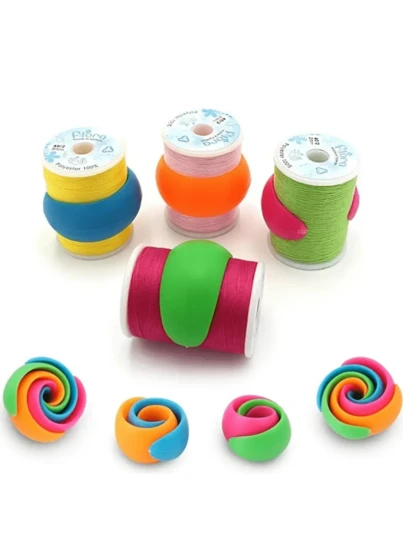 10pcs,Color Spool Clip, Silicone Spindle Clip, Spool Fixing Clip - Line Head Off, Thread Head Spindle Ring, For Embroidery Quilting Sewing Accessories Thread Spool Organizer